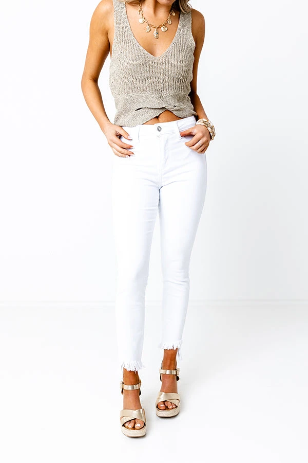 The Sloane High Waist Skinny In White 5 The Sloane High Waist Skinny In White - Image 5