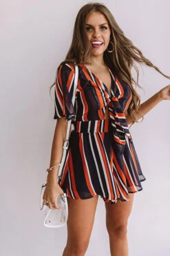Full Of Spirit Front Tie Stripe Romper In Navy 7 Full Of Spirit Front Tie Stripe Romper In Navy -Hanger Fashion 1908132831000 2019081410104800 899c8342full of spirit front tie stripe romper in navy