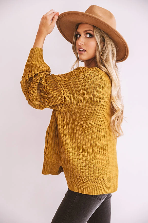 Sweet Memories Knit Cardigan In Mustard 6 Sweet Memories Knit Cardigan In Mustard - Image 6