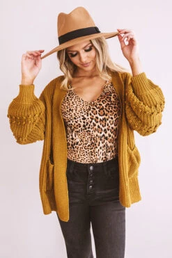 Sweet Memories Knit Cardigan In Mustard