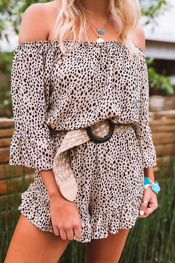 Force Of Fashion Leopard Romper In Iced Latte 5 Force Of Fashion Leopard Romper In Iced Latte - Image 5
