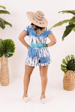 Ocean Overlook Tie Dye Romper -Hanger Fashion 2006228030000 2021021615052500 46073faeocean overlook tie dye romper