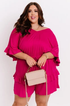 Message In A Bottle Romper In Orchid Curves