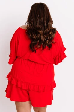 Message In A Bottle Romper In Scarlet Curves -Hanger Fashion 2007068477000 2021011110503200 6b723845message in a bottle romper in scarlet