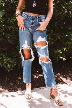 The Barley High Waist Distressed Boyfriend Jean