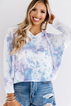 Tie Dye Pick Me Up Knit Hoodie In Lavender -Hanger Fashion 2007109139000 2020081108383400 488ac054tie dye pick me up knit hoodie in lavender