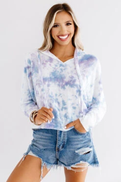 Tie Dye Pick Me Up Knit Hoodie In Lavender -Hanger Fashion 2007109139000 2020081108383400 a4fef4a6tie dye pick me up knit hoodie in lavender