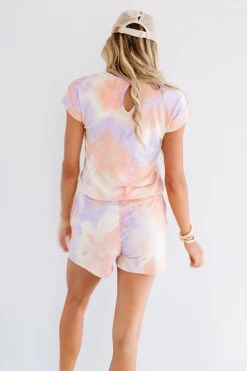 It's All Good Distressed Tie Dye Romper In Orange -Hanger Fashion 2007243682000 2020082116411500 3c49b56cits all good distressed tie dye romper in orange