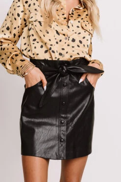 The Yule Faux Leather Skirt