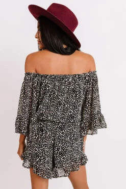 Force Of Fashion Leopard Romper In Black -Hanger Fashion 2008218840000 2020110215443600 192837beforce of fashion leopard romper in black