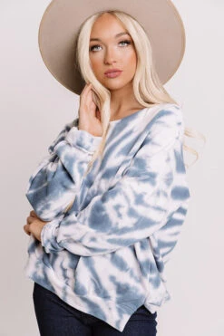 Comfort Zone Tie Dye Sweatshirt In Blue -Hanger Fashion 2009088414000 2020100716294600 9ae53dfbcomfort zone tie dye sweatshirt in blue