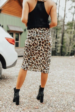 Coffee Until Cocktails Satin Midi In Leopard Champagne -Hanger Fashion 2009118454000 2020092817041300 e922dc6fsample product