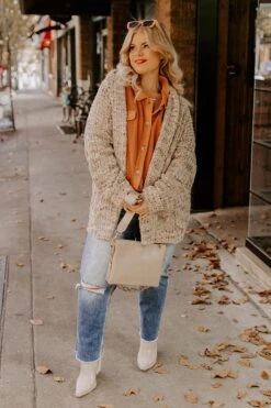 Pumpkin Patch Cozy Knit Cardigan In Warm Taupe Curves -Hanger Fashion 2009184839000 2022102416135700 f5c68dbapumpkin patch cozy knit cardigan in warm taupe curves