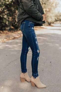 The Mayson Midrise Distressed Skinny In Dark Wash -Hanger Fashion 2009253347000 2020102008251700 7cf4f760the mayson midrise distressed skinny