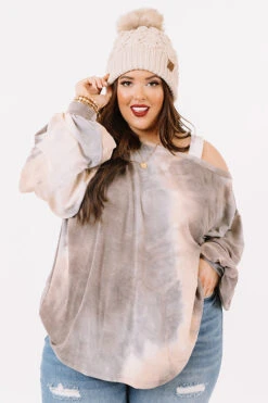 Evening Chill Tie Dye Sweater In Slate Curves
