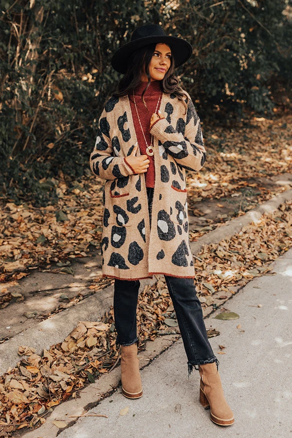 Early Bird Leopard Cardigan In Mocha 1 Early Bird Leopard Cardigan In Mocha
