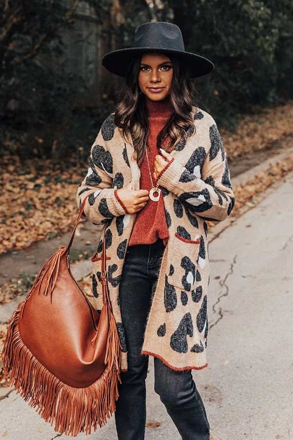 Early Bird Leopard Cardigan In Mocha 2 Early Bird Leopard Cardigan In Mocha - Image 2