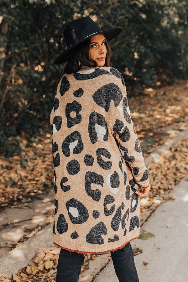 Early Bird Leopard Cardigan In Mocha 4 Early Bird Leopard Cardigan In Mocha - Image 4