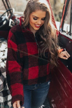 Cozy Weekend Plans Sherpa Pullover In Red 12 Cozy Weekend Plans Sherpa Pullover In Red -Hanger Fashion 2010137847000 2020111112003700 2238508bcozy weekend plans sherpa pullover in red