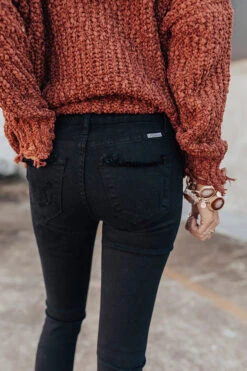 Malibu Distressed Midrise Skinny In Black -Hanger Fashion 2010159926000 2020102915395900 59af99abnewproduct