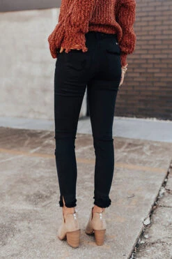 Malibu Distressed Midrise Skinny In Black -Hanger Fashion 2010159926000 2020102915395900 b17e17c6newproduct