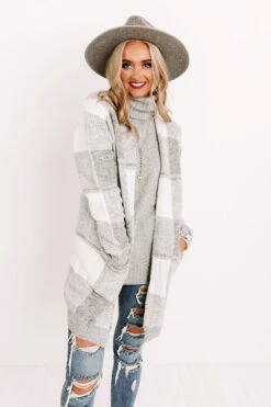 Wrapped In Cozy Buffalo Check Cardigan -Hanger Fashion 2010164911000 2020110614413000 aedb2027newproduct