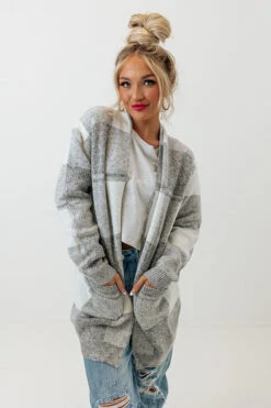 Wrapped In Cozy Buffalo Check Cardigan