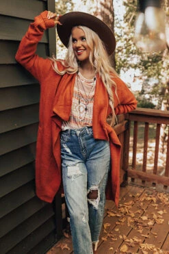 Bryant Park Views Cardigan In Rust -Hanger Fashion 2011029186000 2021083012223200 91b20f7abryant park views cardigan in rust