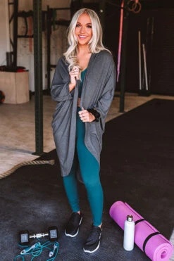 Surrounded By Love Cardigan In Charcoal