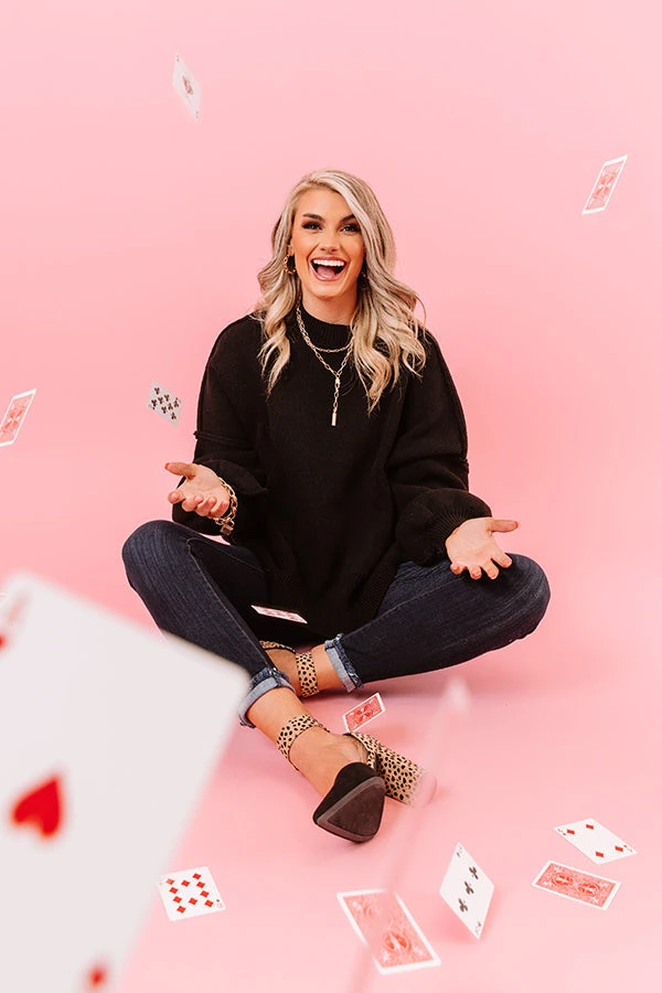 Latte Smiles Knit Sweater In Black 2 Latte Smiles Knit Sweater In Black - Image 2