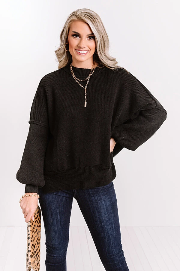 Latte Smiles Knit Sweater In Black 3 Latte Smiles Knit Sweater In Black - Image 3