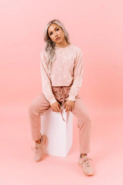 Austin City Limits Acid Wash Crop Top In Blush