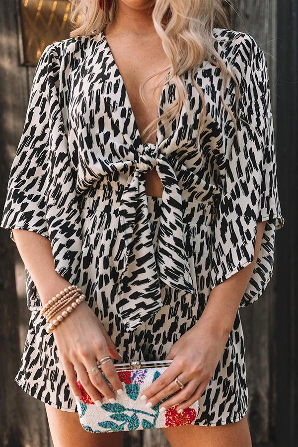 Flawless Touch Front Tie Romper 4 Flawless Touch Front Tie Romper - Image 4