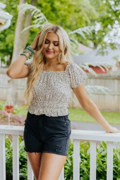 On The Haute Spot Crop Top In Cream