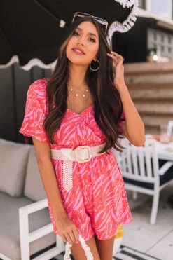 Parisian Palace Romper In Tangerine