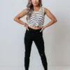 The Emory High Waist Distressed Ankle Skinny In Black