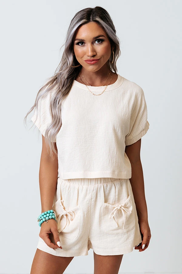 Oh, Tell Me More Crop Top In Cream 1 Oh, Tell Me More Crop Top In Cream