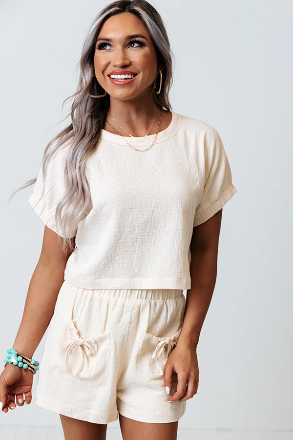 Oh, Tell Me More Crop Top In Cream 2 Oh, Tell Me More Crop Top In Cream - Image 2