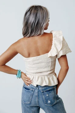 Simply Radiant Smocked Top In Cream -Hanger Fashion 2106178564000 2021062908271700 d4769909simply radiant smocked top in cream