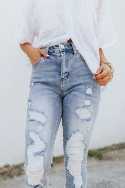 The Penn High Waist Distressed Jean 14 The Penn High Waist Distressed Jean -Hanger Fashion 2107146187000 2021072314304000 117b8e38the penn high waist distressed jean