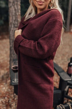 Catch A Chill Knit Cardigan In Maroon -Hanger Fashion 2108136969000 2021093012082600 72f22a48catch a chill knit cardigan in maroon