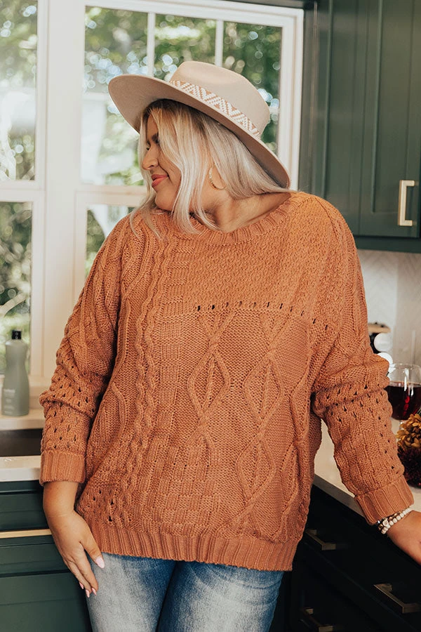 Early Dusk Cable Knit Sweater Curves 3 Early Dusk Cable Knit Sweater Curves - Image 3