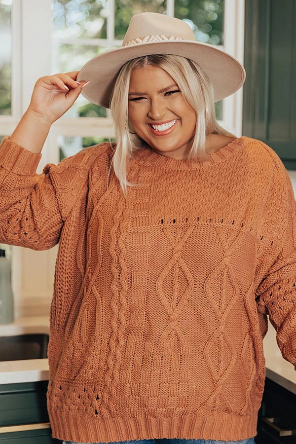 Early Dusk Cable Knit Sweater Curves 4 Early Dusk Cable Knit Sweater Curves - Image 4