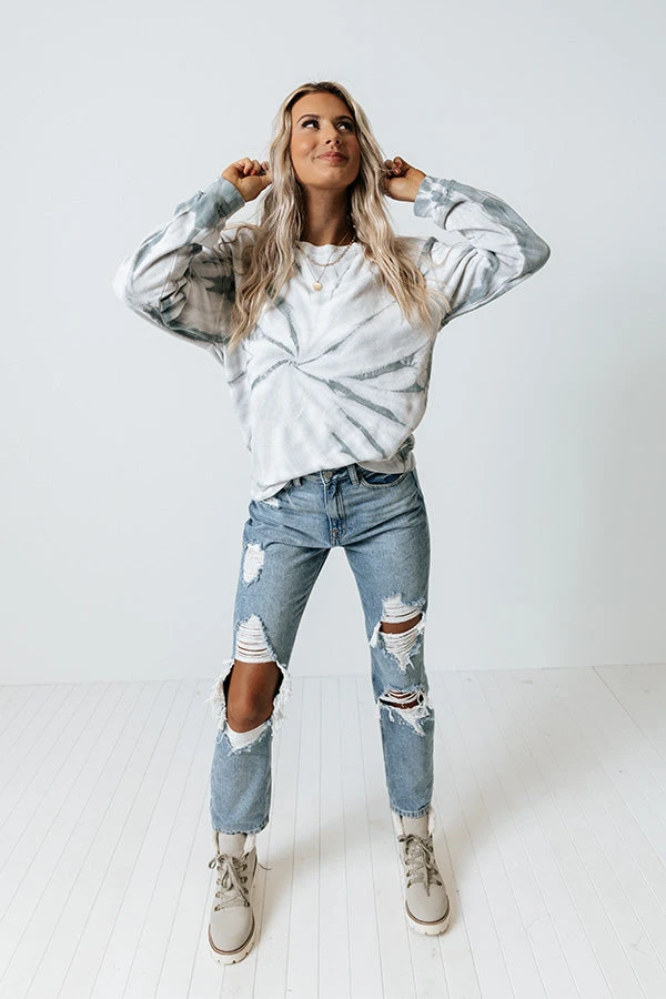 Fast Track Tie Dye Sweatshirt In Slate 2 Fast Track Tie Dye Sweatshirt In Slate - Image 2