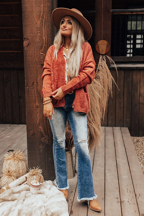 Honey So Snuggly Cardigan In Aurora Red 2 Honey So Snuggly Cardigan In Aurora Red - Image 2