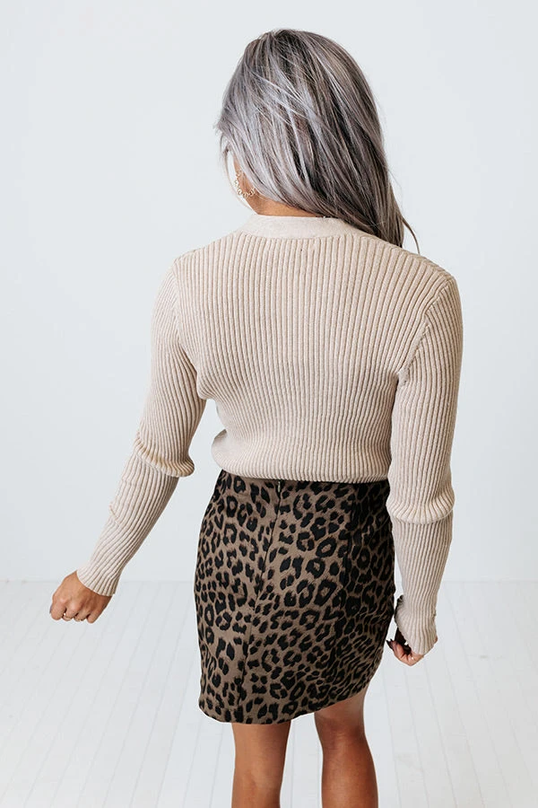 Hint Of Cozy Ribbed Sweater Top In Light Beige 5 Hint Of Cozy Ribbed Sweater Top In Light Beige - Image 5