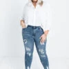 The Jenson High Waist Distressed Ankle Skinny Curves