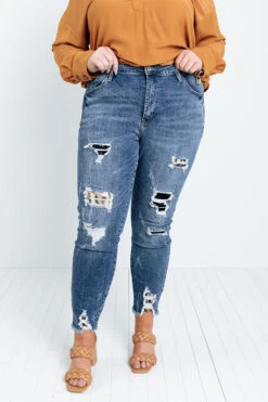 The Kanan High Waist Distressed Ankle Skinny Curves