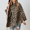 Cozy Drop Leopard Poncho