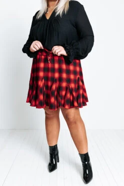 Small Town Holiday Skirt In Red Curves -Hanger Fashion 2109238193000 2021102815430200 5f2dd424small town holiday skort in red curves